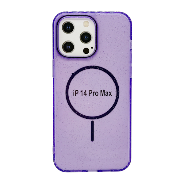 Чохол д/тел силікон iPhone 14ProMax Прозорий Кольоровий Глітер арт.229-6 *5