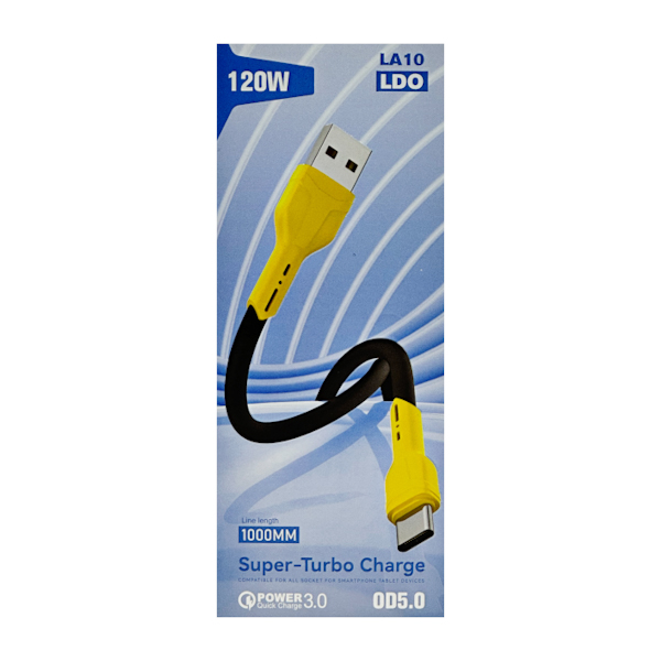 Кабель USB-Lightning 1м 120w силікон Super-Turbo Charge арт.LA10 (283-15)