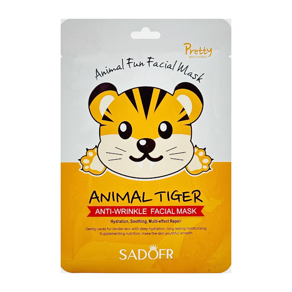 Маска д/обл тканинна SADOER 25г Animal Tiger арт.SD58611