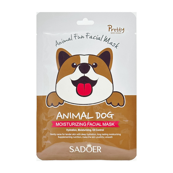 Маска д/обл тканинна SADOER 25г Animal Dog арт.SD58635