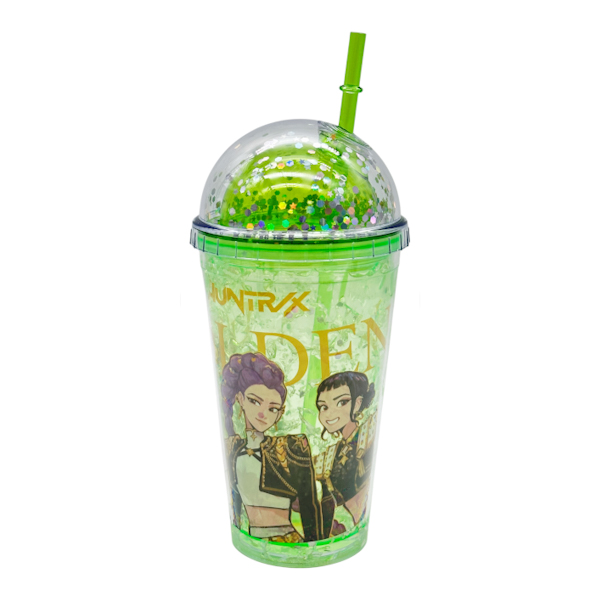 Стаканчик д/холодних напоїв з трубочкою 1шт Малюнок Мікс арт.112-1/2/3/4 *5