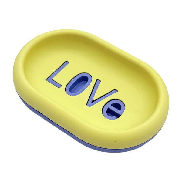 Мильниця пластикова 1шт з подвійним дном LOVE Кольорова арт.Y29-6815-4 *4