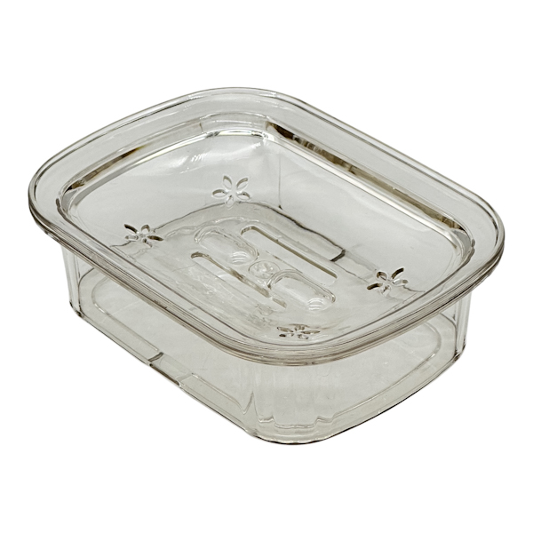 Мильниця пластикова 1шт з подвійним дном Прозора арт.S100-2690