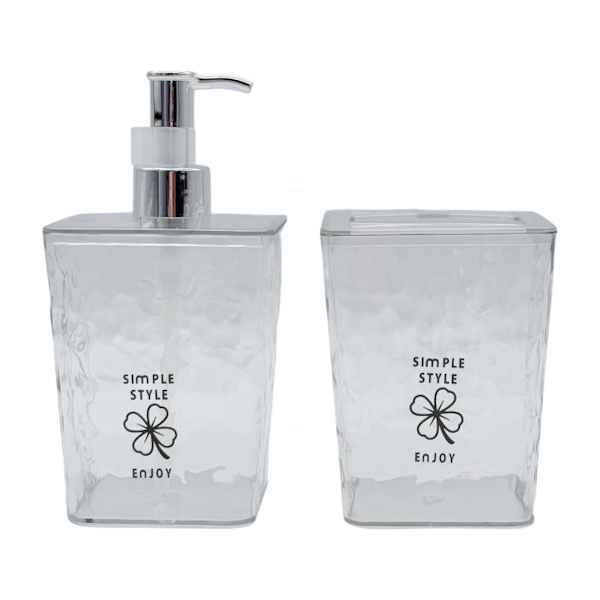 Набір аксесуарів д/ванної 2придм. пластик Прозорий Рельєфний арт.189-2263B-2