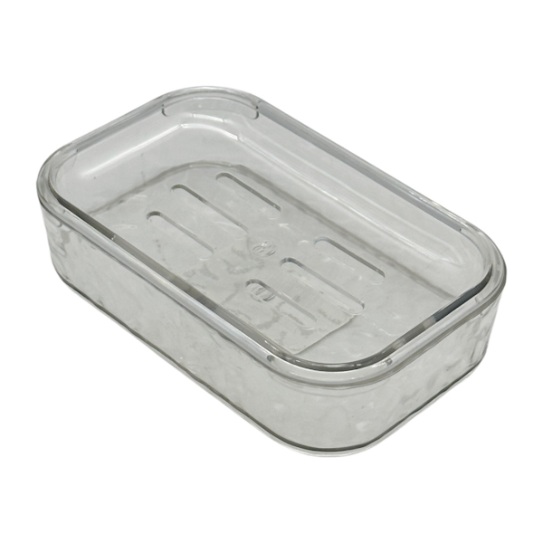 Мильниця пластикова 1шт з подвійним дном Прозора Рельєфна арт.Y308-Q25-164