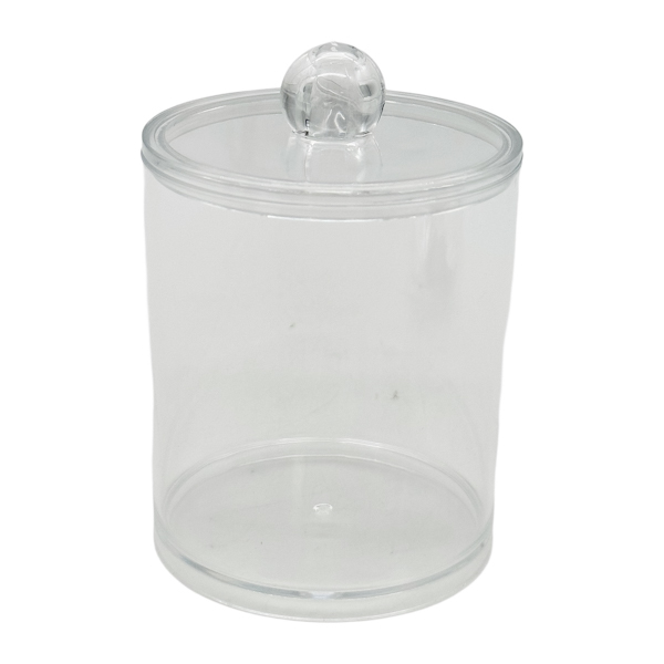 Органайзер д/вушних паличок 1шт пластик прозорий з кришкою Круглий арт.8816