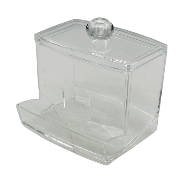 Органайзер д/вушних паличок 1шт пластик прозорий з кришкою арт.8057