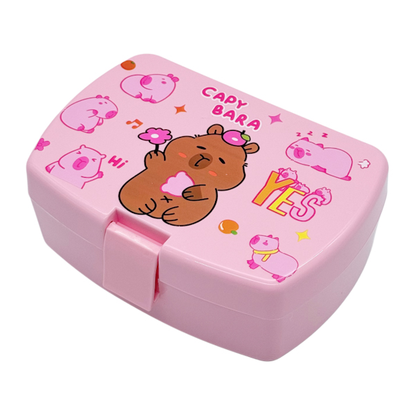 ЛанчБокс Дитячий 1шт 16*11*5,5см з ложкою Кольоровий Капібара арт.A832-6104
