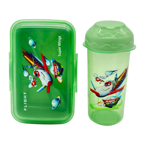 Набір ЛанчБокс +ложка +Пляшка д/напоїв Прозорий Кольоровий арт.A832-6102(306-20)