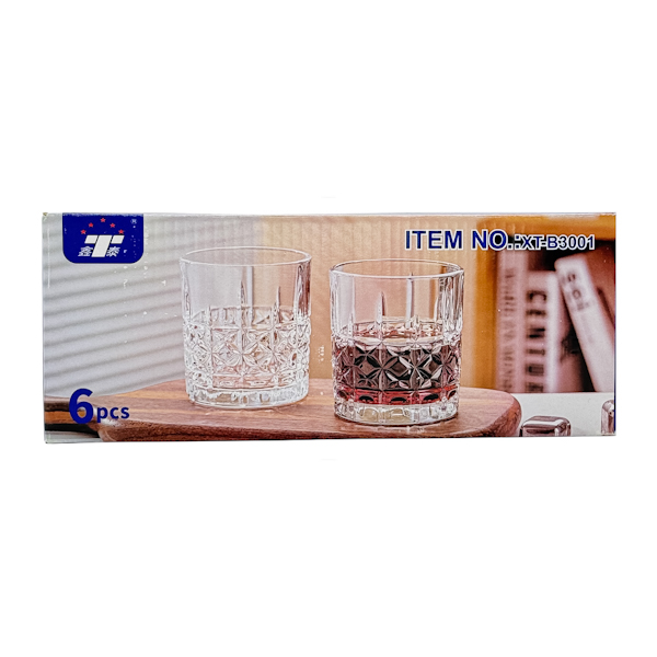 Стакан Скляний 310мл 1шт Низький під кришталь арт.XT-B3001 *6