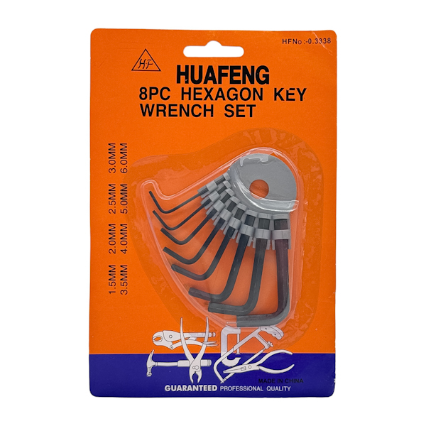 Набір шестиграників HF 8шт на блістерв арт.3338 (14688-2)