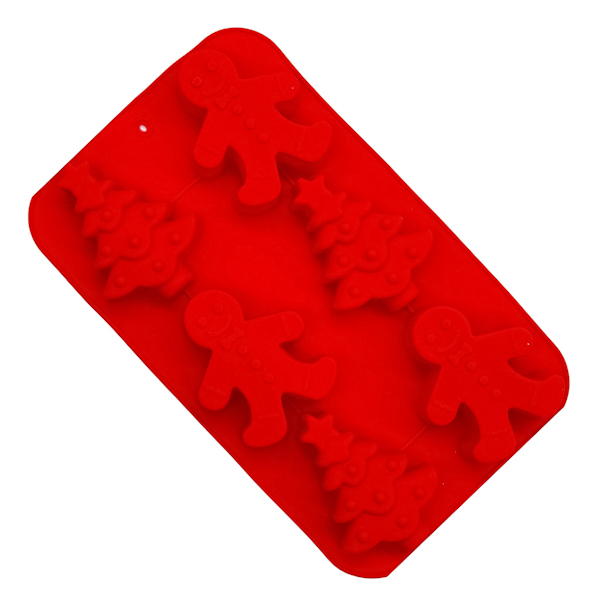 Форма д/випічки кексів/мафінів силікон Ялинка/Чоловічок на 6шт арт.CK3-608C