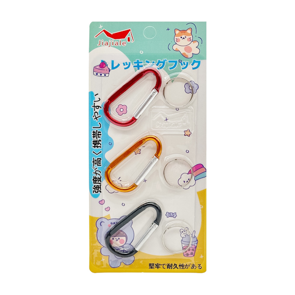 Карабін металевий Jiajiale Набір 3шт Кольоровий арт.Y154-M40 *12