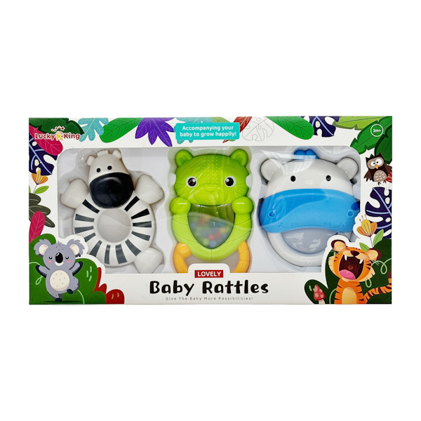 Іграшка LuckyKing Набір брязкалець 3шт Тваринки арт.K225H37