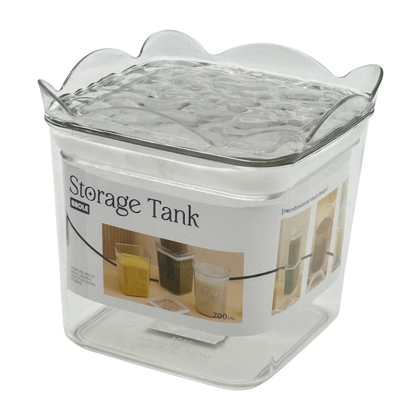 Ємкість д/сипучих Пластик 700мл Квадратна прозора кришка арт.CCX7504A (25-23)