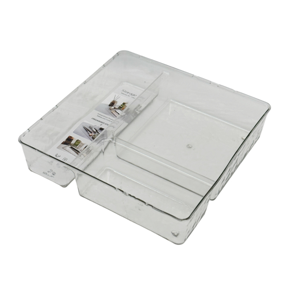 Органайзер пластиковий 23*23*5см Прозорий на 3відділення арт.CQ2206 (25-66)