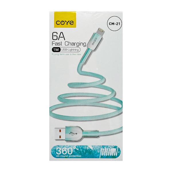 Кабель USB-Lightning 1м 6 А плетений COYEарт.CM-21 (13-003)
