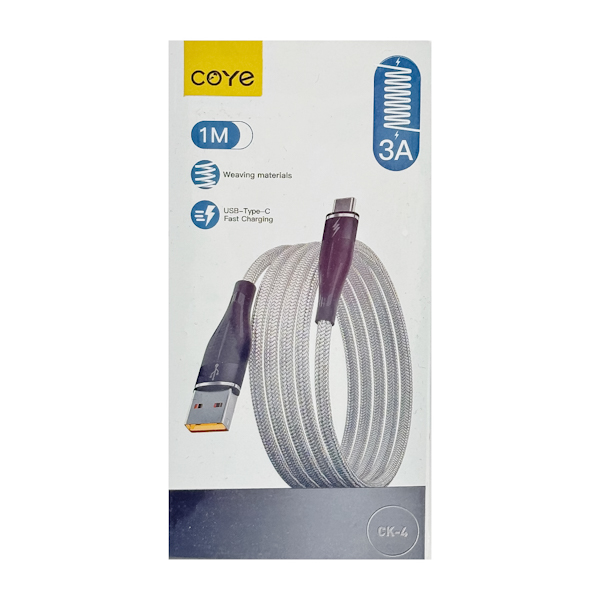 Кабель USB-Type-C 1 м 3 А плетений COYE арт.CК-4 (13-010)