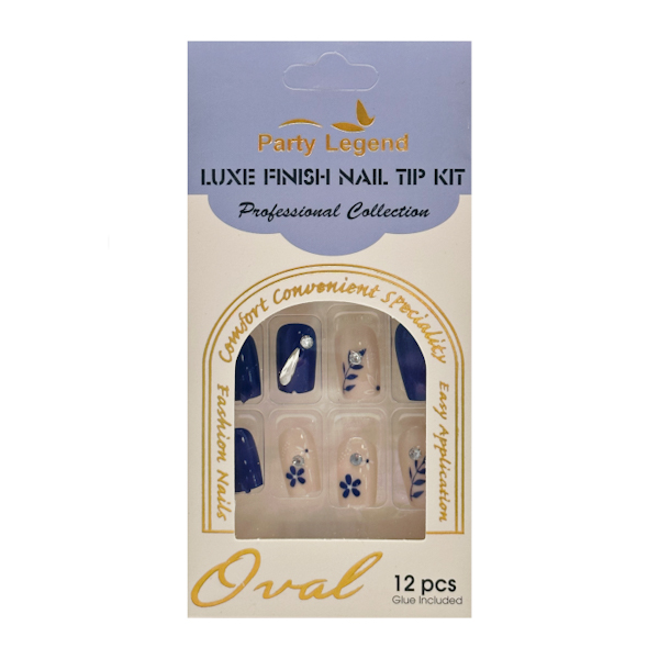 Нігті накладні д/ман PartyLegend 12шт малюнок з декором арт.LY-107 (LX-5) *12