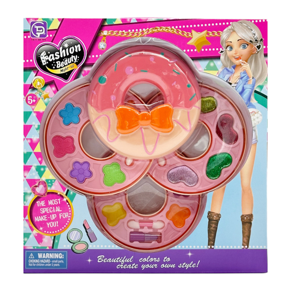 Набір дит. косметики FashionBeauty у футлярі Пончик тіні з блиском арт.566-3D7