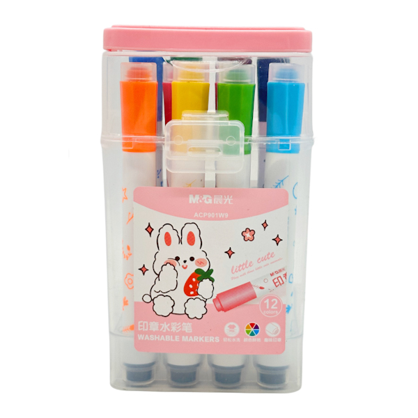 Маркер M&G 12 кольорів з штампами у футлярі арт.АСР901W9 (76-3)