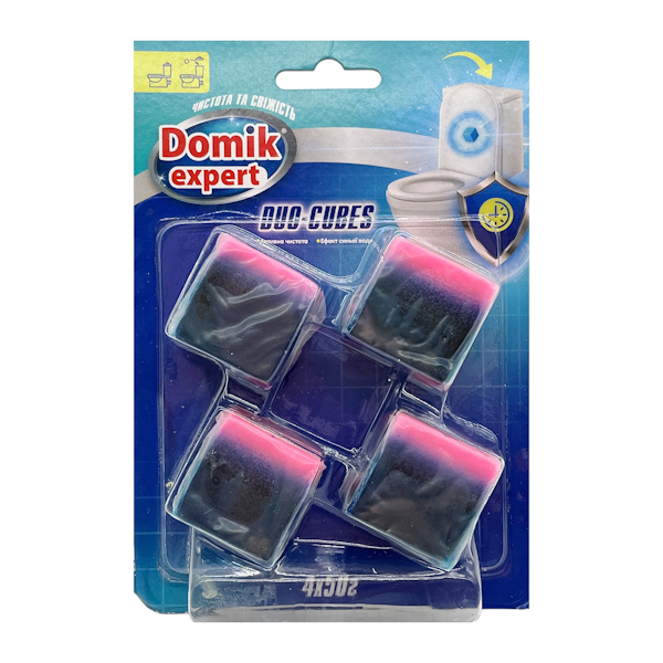 Кубики д/унітазу Domik Expert 4*50г Duo Рожеві_
