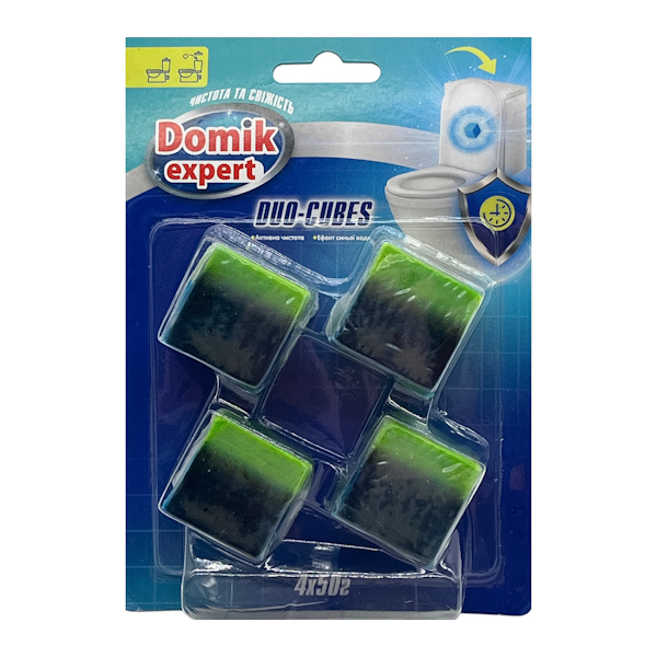Кубики д/унітазу Domik Expert 4*50г Duo Зелені_