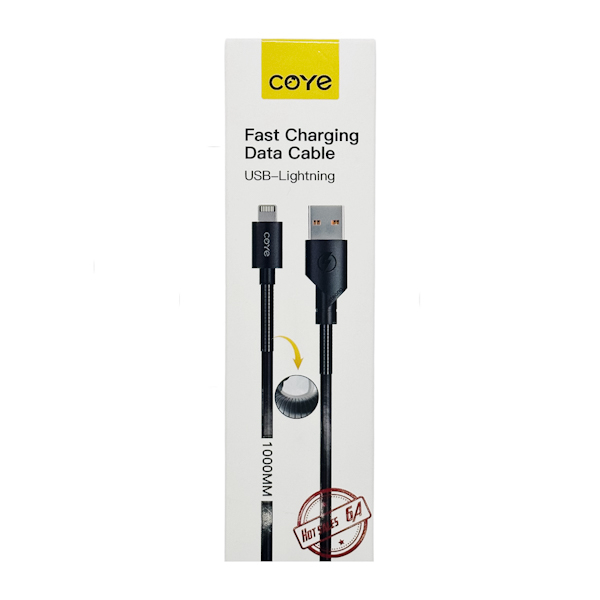 Кабель USB-Lightning 1 м 6 A COYE арт.CZ-2 (13-049)
