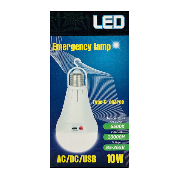 Лампа акумуляторна LED 1шт 10W E27 85-265V/6500K/10000H Type-C арт.86-3