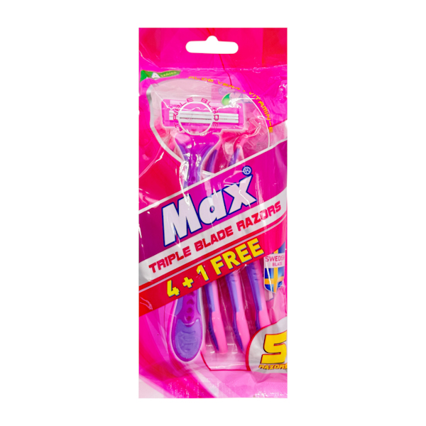 Жіночі одноразові станки Max TRIPLE BLADE RAZORS  3 леза 5шт арт.А3С02603
