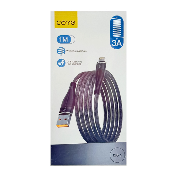 Кабель USB-Lightning 1м 3 А плетений COYE арт.CК-4 (13-009)