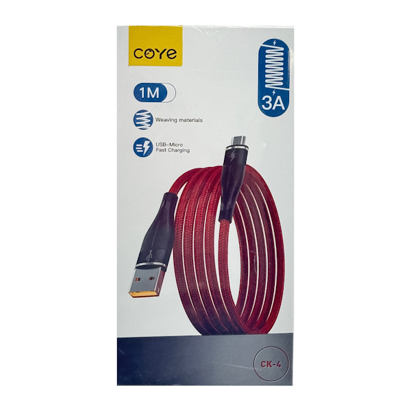 Кабель USB-Micro 1 м 3 А плетений COYE  арт.CК-4 (13-011)