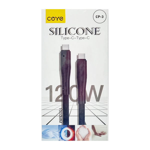Кабель Type-C-Type-C 1 м 3 А силіконовий COYE арт.СР-3 (13-012)