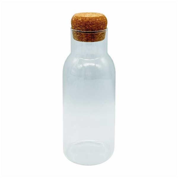 Пляшка для напоїв Скляна 850мл з корковою кришкою арт.1247-BL52_
