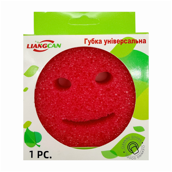 Губка універсальна LiangCan 1шт Смайл арт.LC-2356